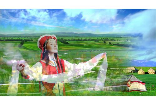 c182 吉祥谣 藏族民族舞蹈西藏雪域风景青藏高原雪山舞台LED大屏幕背景视频素材  包素材网